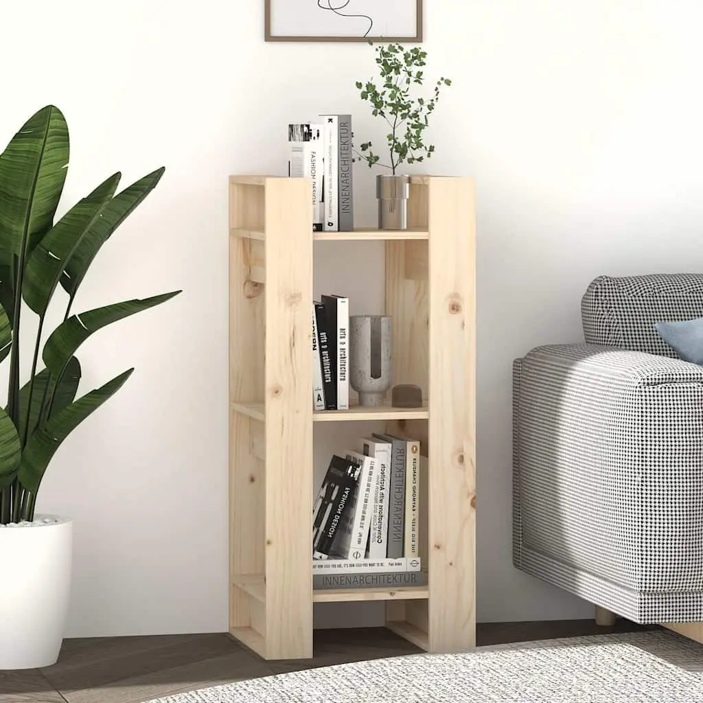 Solid Pine Wood Book Cabinet 41x35x91cm Brown