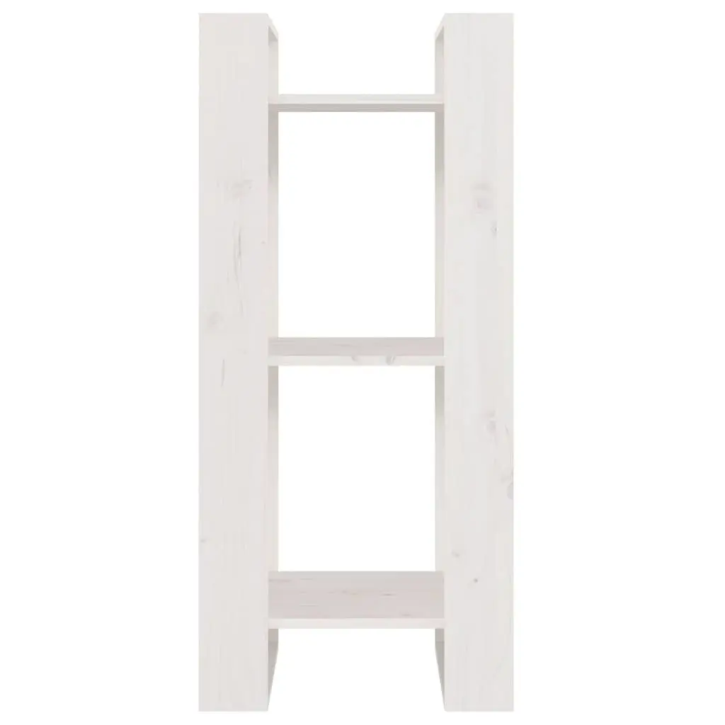 White Book Cabinet Room Divider in Solid Pine