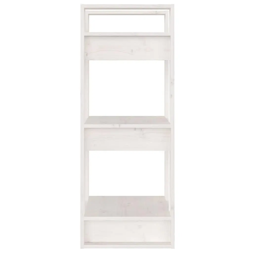 White Book Cabinet Room Divider in Solid Pine