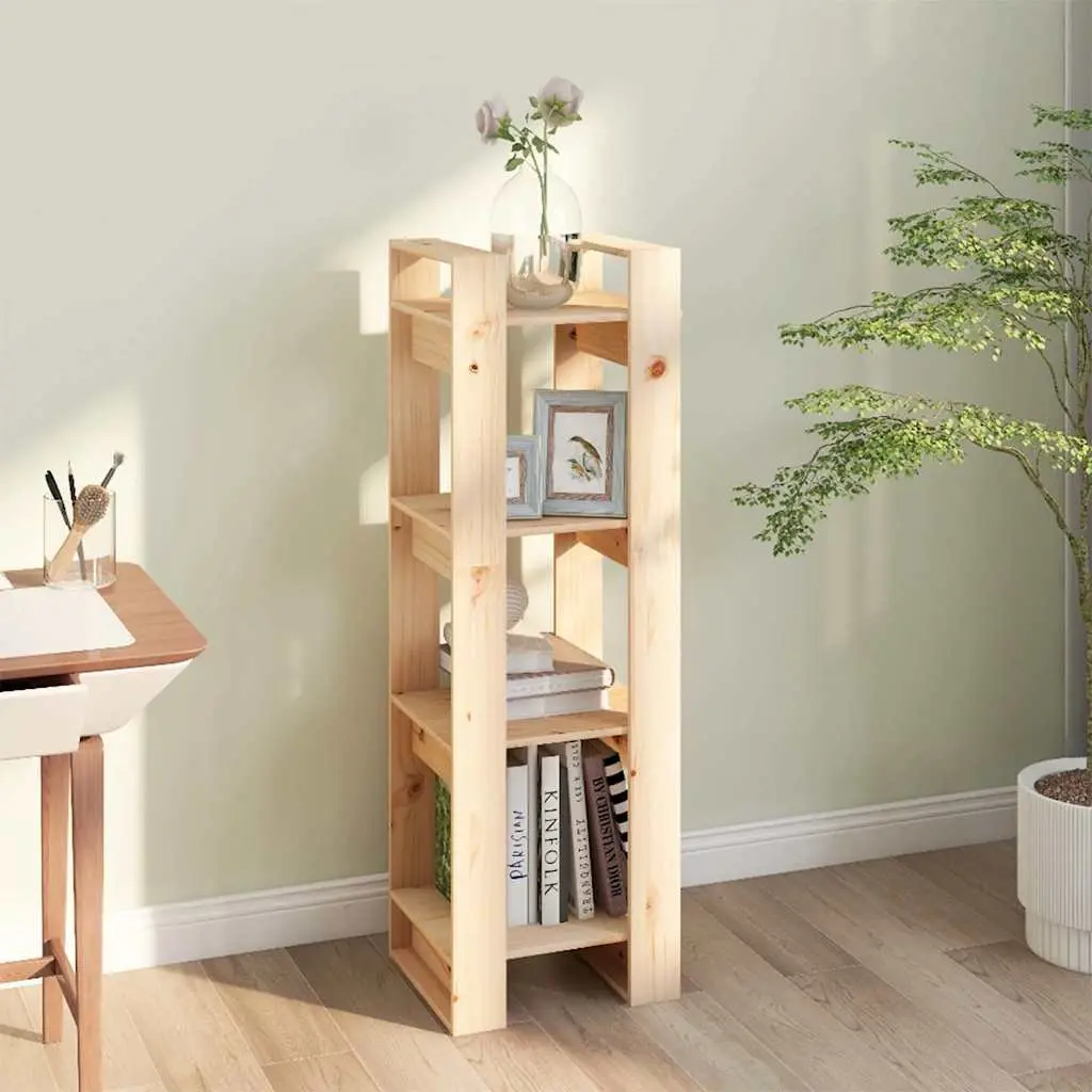Solid Pine Wooden Book Cabinet Room Divider 41x35x125cm