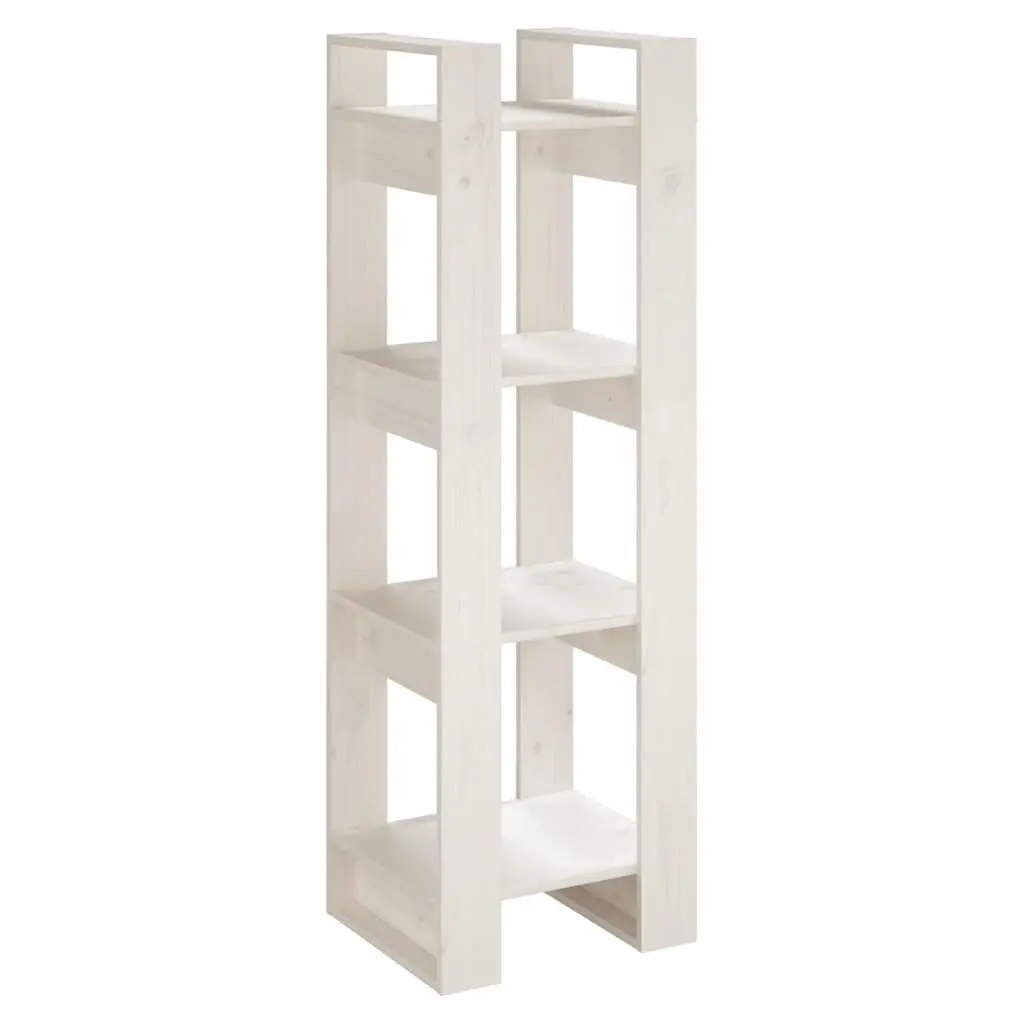 White Wooden Book Cabinet and Room Divider