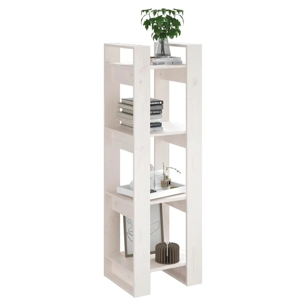 White Wooden Book Cabinet and Room Divider