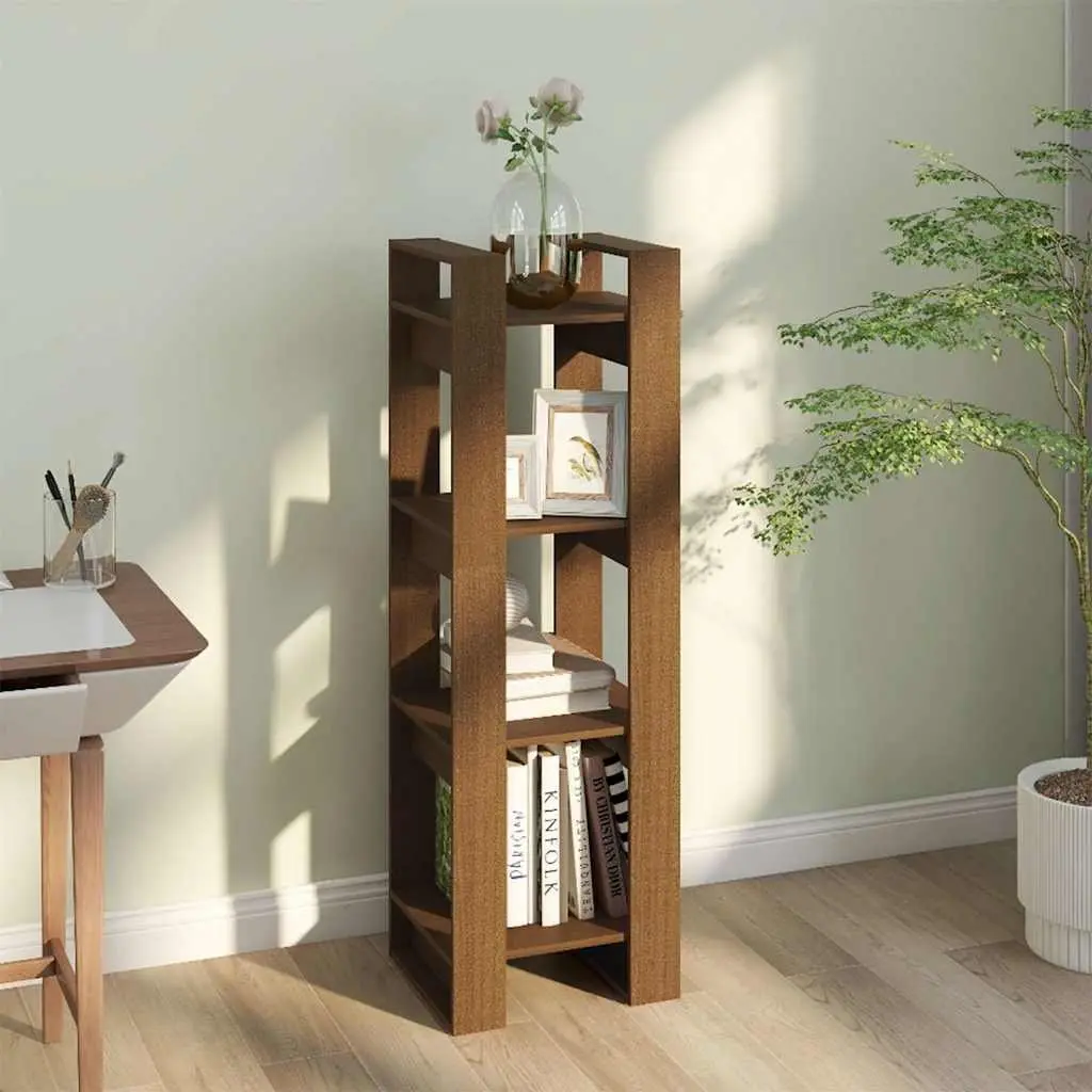 Book Cabinet Solid Pine Wood 41x35x125 cm Brown