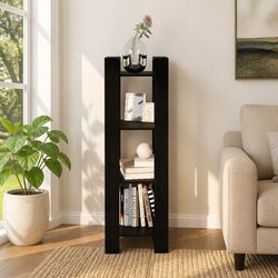 Sturdy Black Solid Pine Wood Book Cabinet Room Divider