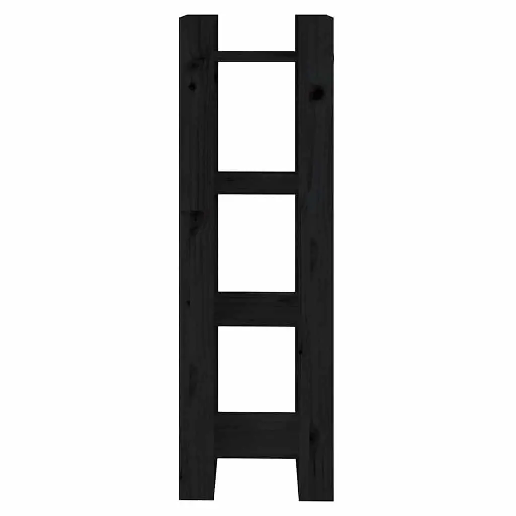 Black Solid Pine Wood Book Cabinet Room Divider