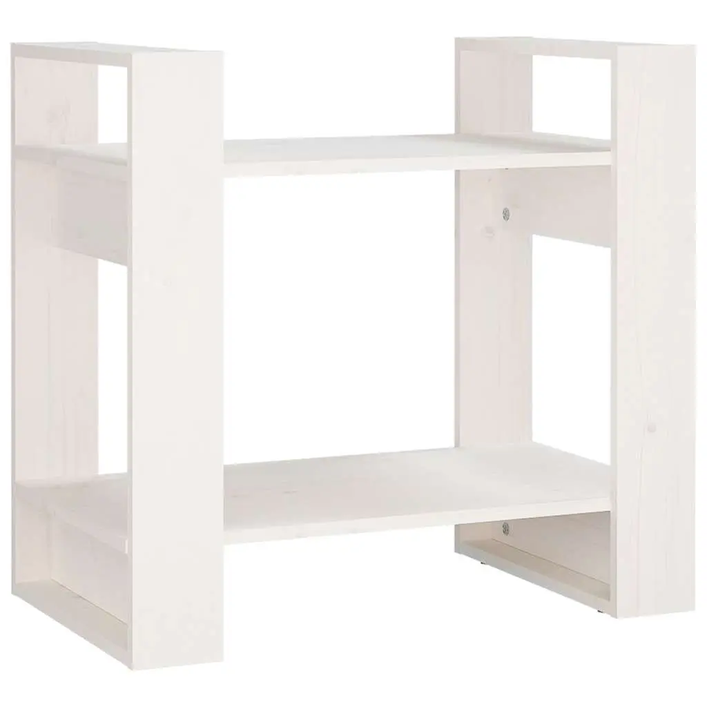 White Wooden Book Cabinet with Room Divider Functionality