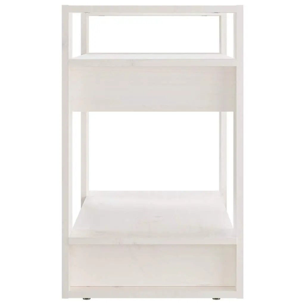 White Wooden Book Cabinet with Room Divider Functionality