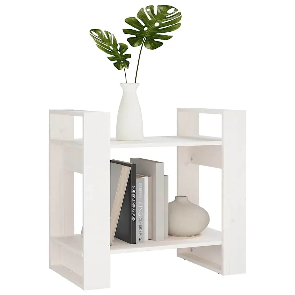White Wooden Book Cabinet with Room Divider Functionality