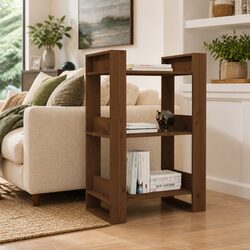 Sturdy Solid Wood Book Cabinet with Open Shelving