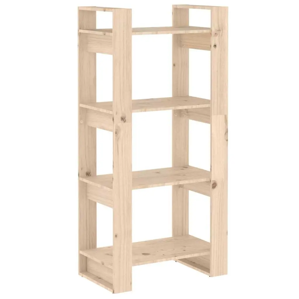 Solid Wood Book Cabinet Room Divider Pine 60x35x125cm Brown Bookshelf Storage