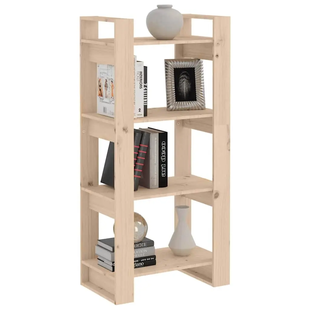 Solid Wood Book Cabinet Room Divider Pine 60x35x125cm Brown Bookshelf Storage