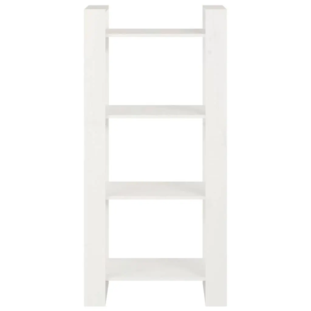 White Solid Wood Book Cabinet for Storage and Division