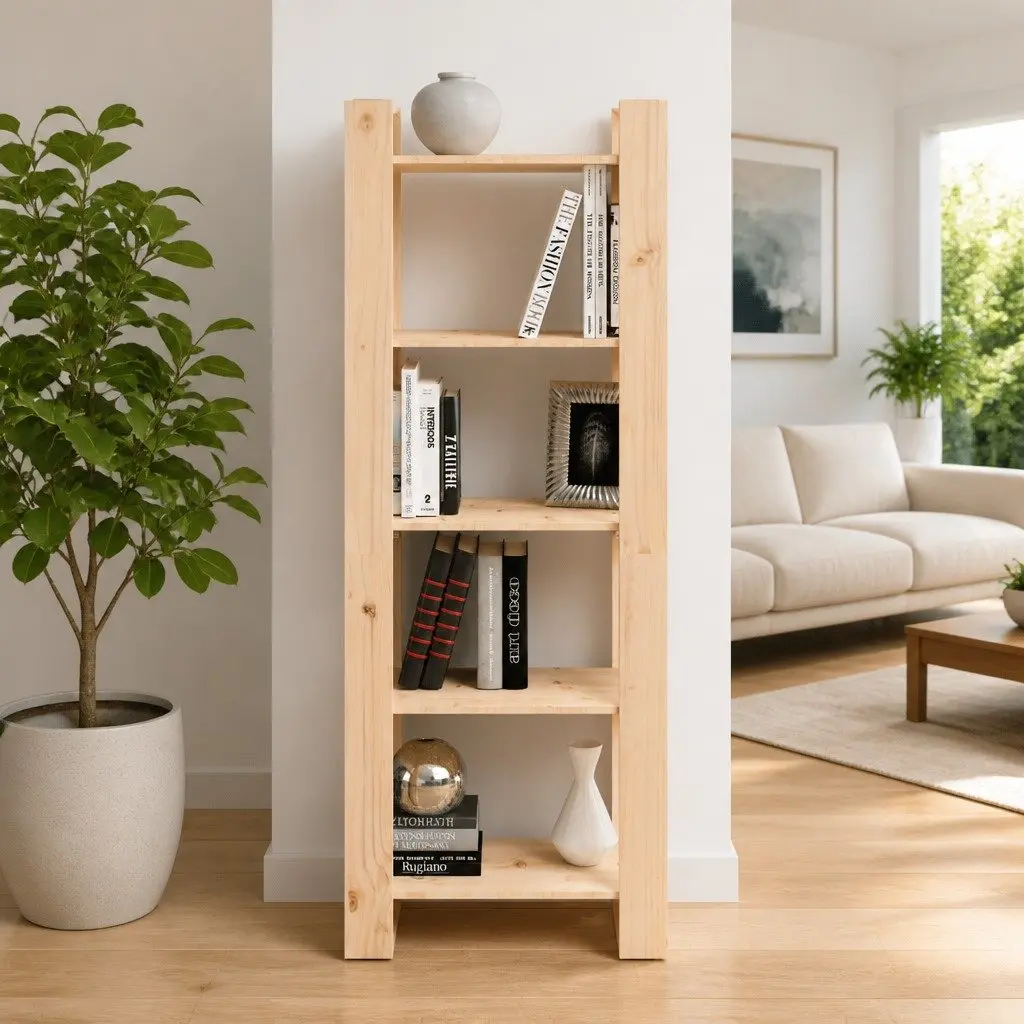 Solid Wood Book Cabinet Room Divider 60x35x160cm