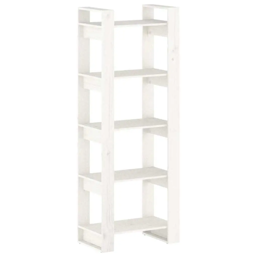 White Solid Pine Book Cabinet Room Divider 60x35x160 cm