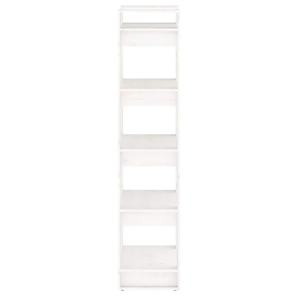 White Solid Pine Book Cabinet Room Divider 60x35x160 cm
