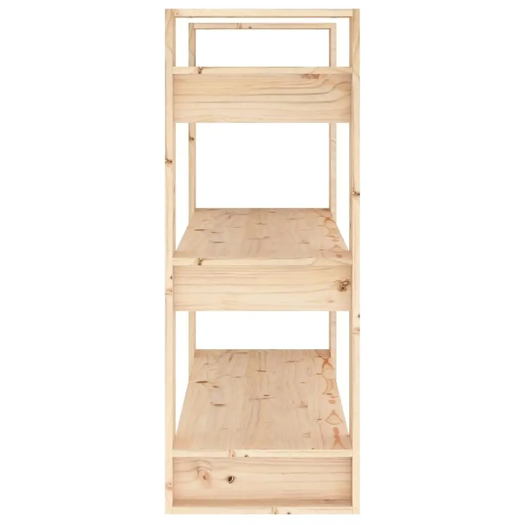 Book Cabinet Solid Pine Wood 80x35x91cm Brown Room Divider Bookshelf Storage