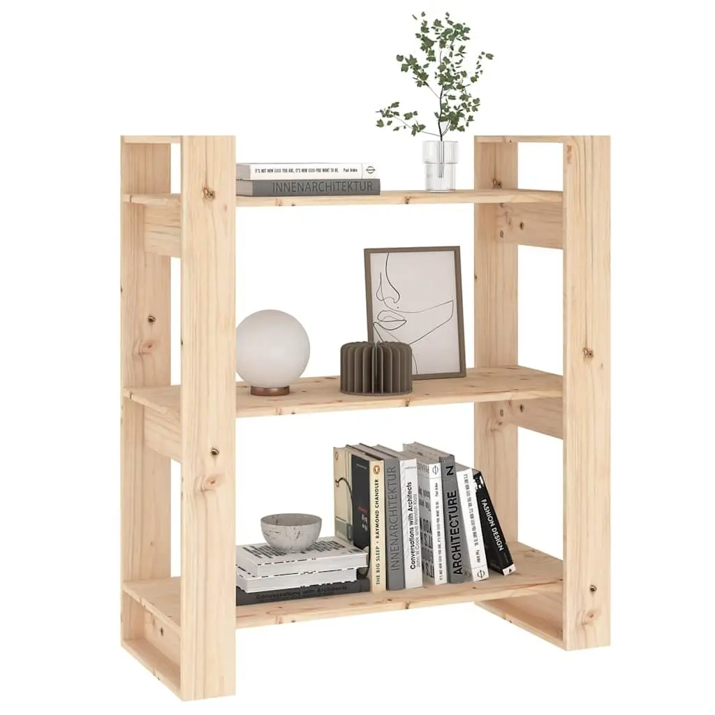 Book Cabinet Solid Pine Wood 80x35x91cm Brown Room Divider Bookshelf Storage