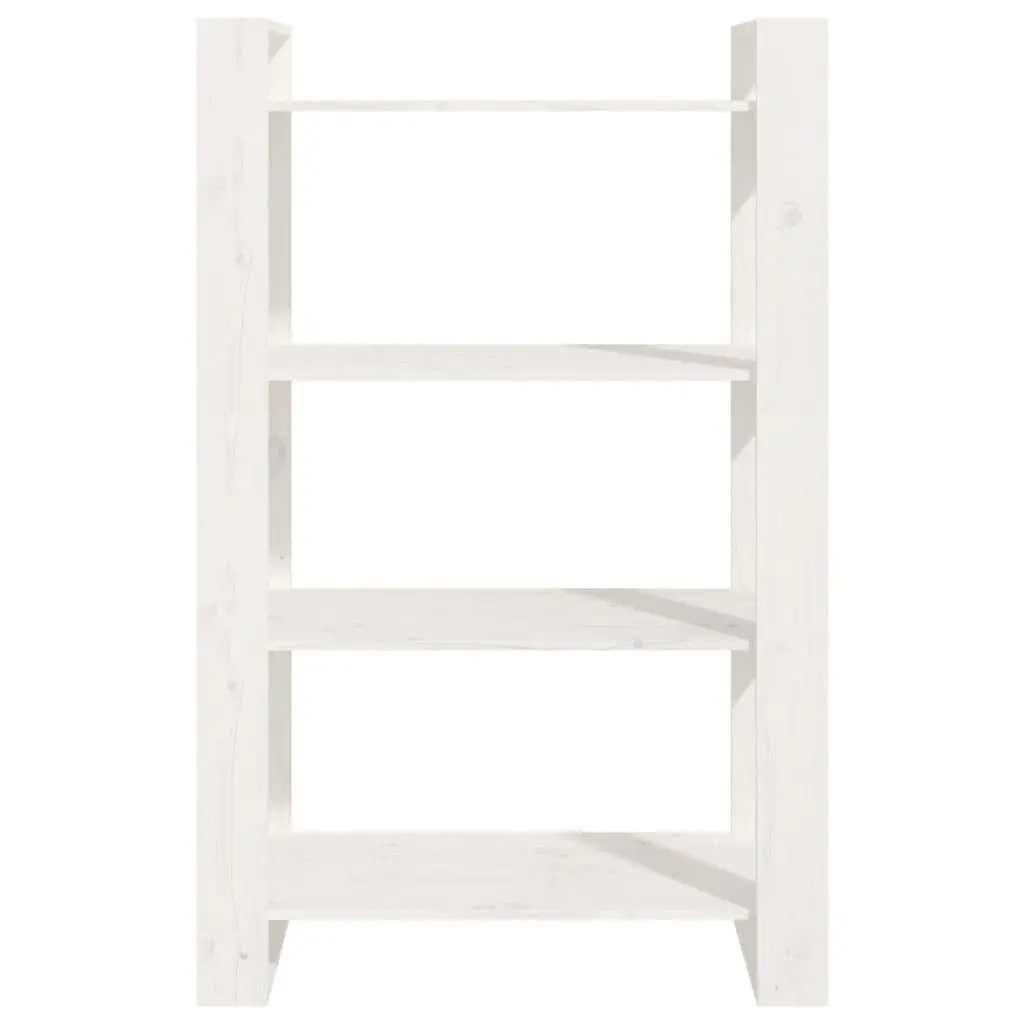 Solid Pine Wood Book Cabinet Divider in White