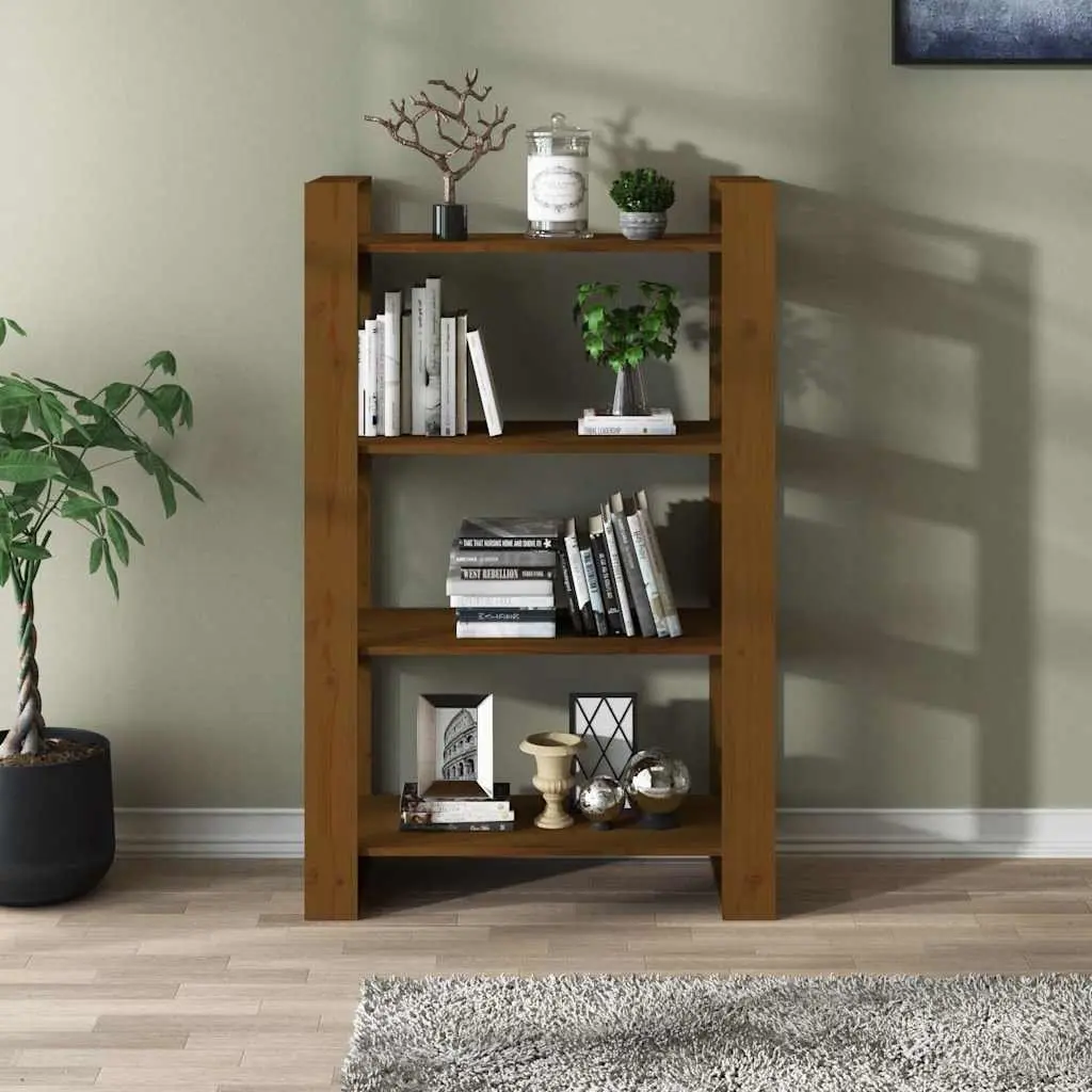 Solid Pine Wood Book Cabinet Room Divider 80x35x125cm