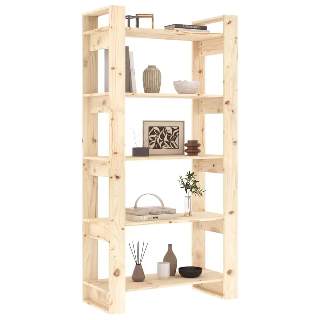Solid Pine Wood Book Cabinet with Room Divider Function
