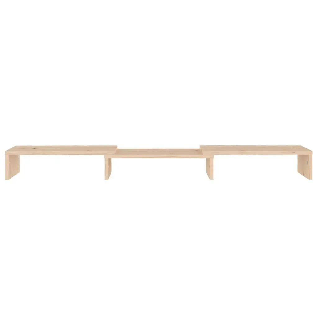 Monitor Stand Solid Wood Pine Riser Desk Organizer Storage Shelves Brown 80cm