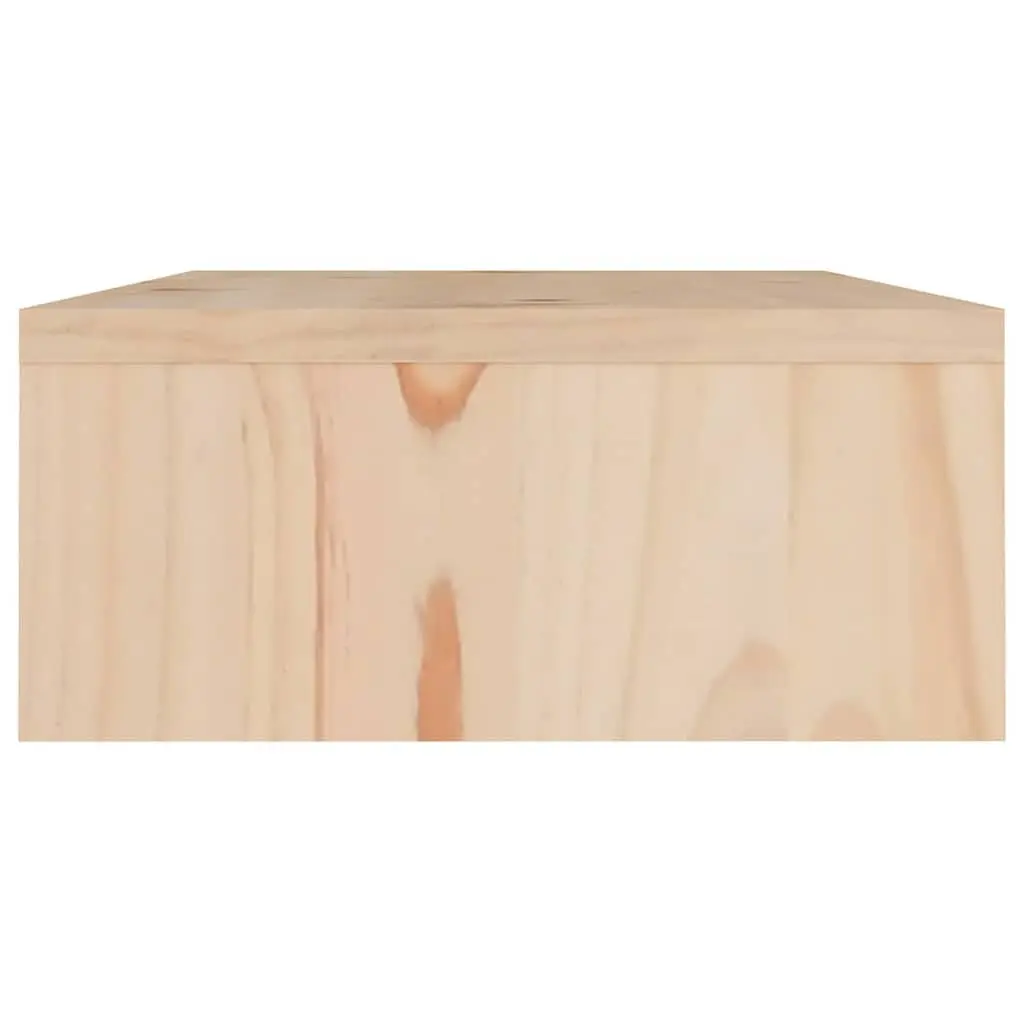 Monitor Stand Solid Wood Pine Riser Desk Organizer Storage Shelves Brown 80cm