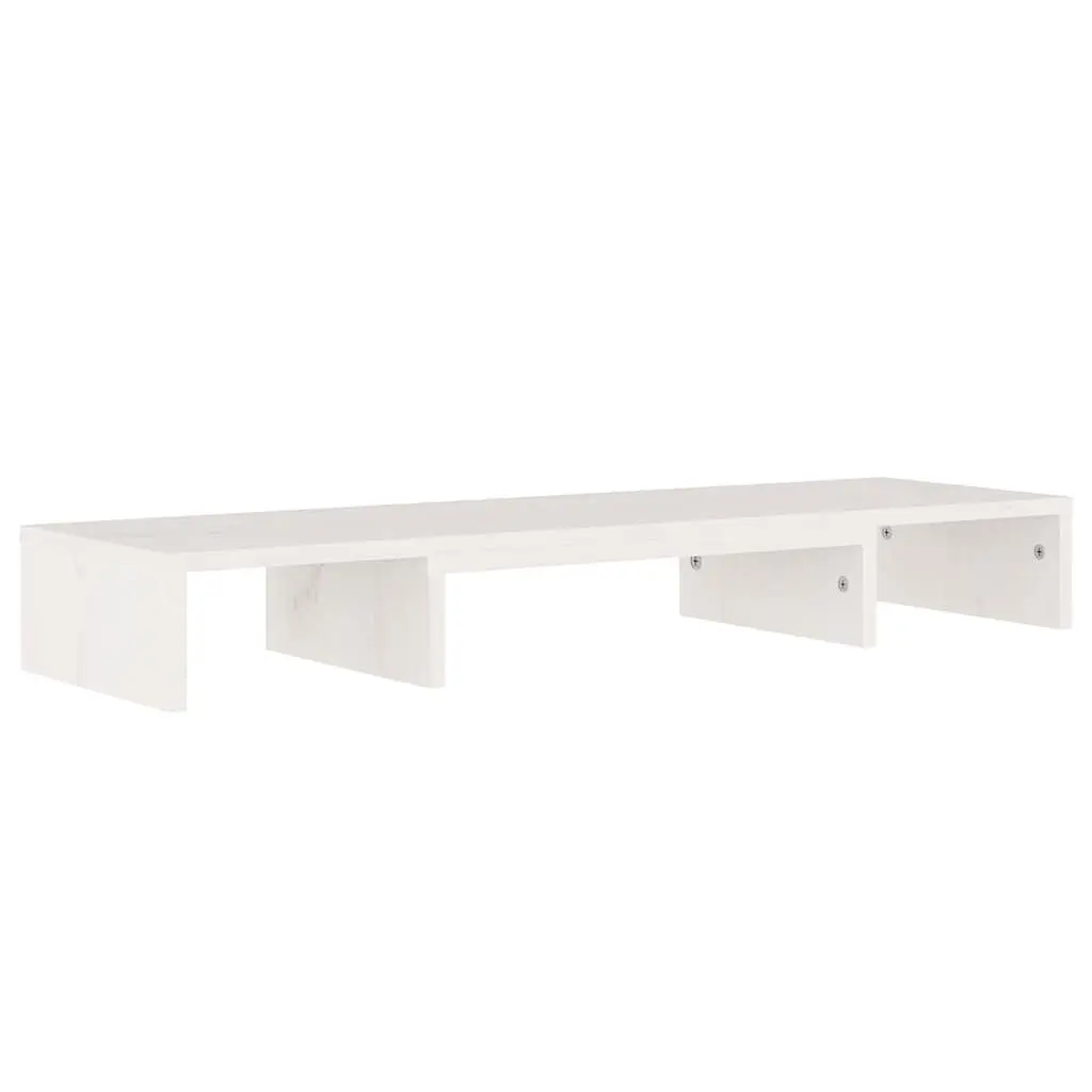 Adjustable Monitor Stand with Solid Pine Wood for Storage