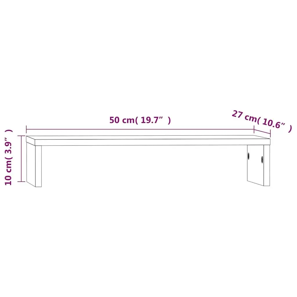 Monitor Stand Solid Wood Pine 50x27x10 cm Brown