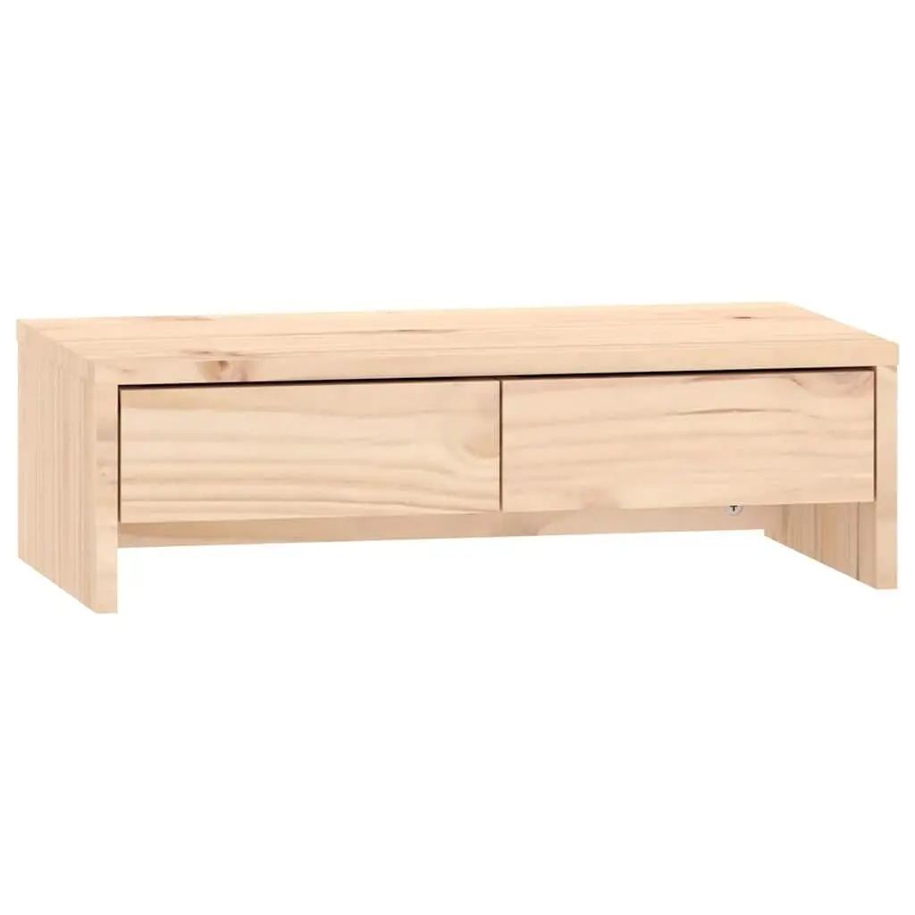 Solid Wood Monitor Stand with Drawers 50x27x15cm