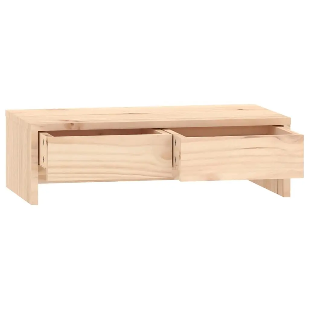 Solid Wood Monitor Stand with Drawers 50x27x15cm