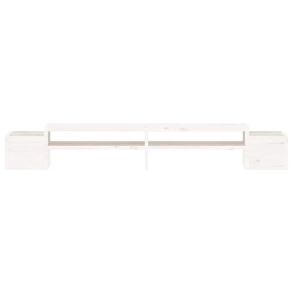 Solid Pine Wood Monitor Stand in White for Screen Elevation