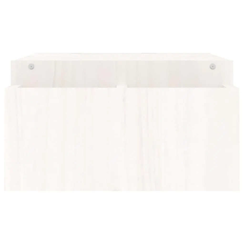 Solid Pine Wood Monitor Stand in White for Screen Elevation