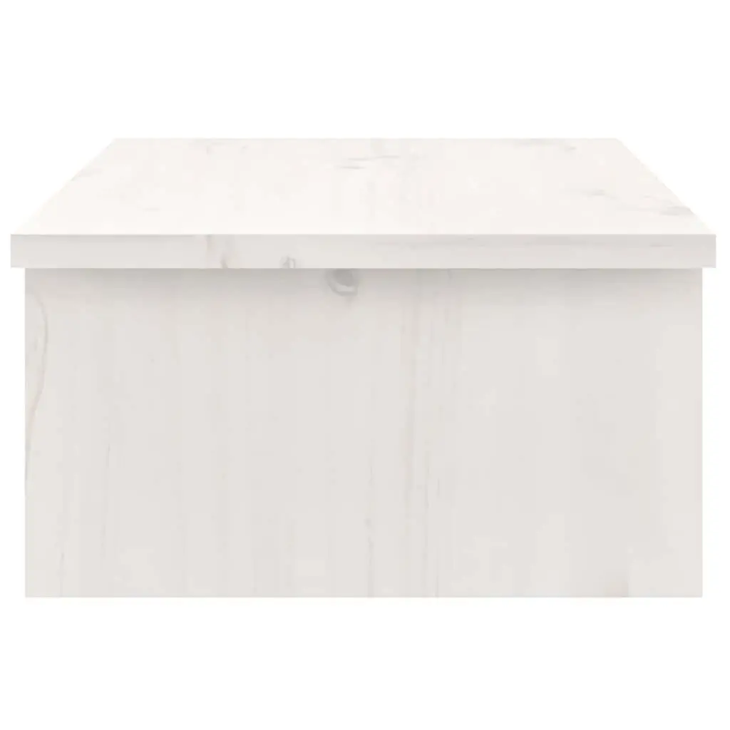 Monitor Stand Solid Wood Pine White 50 x 27 x 15 cm Desk Organizer Storage