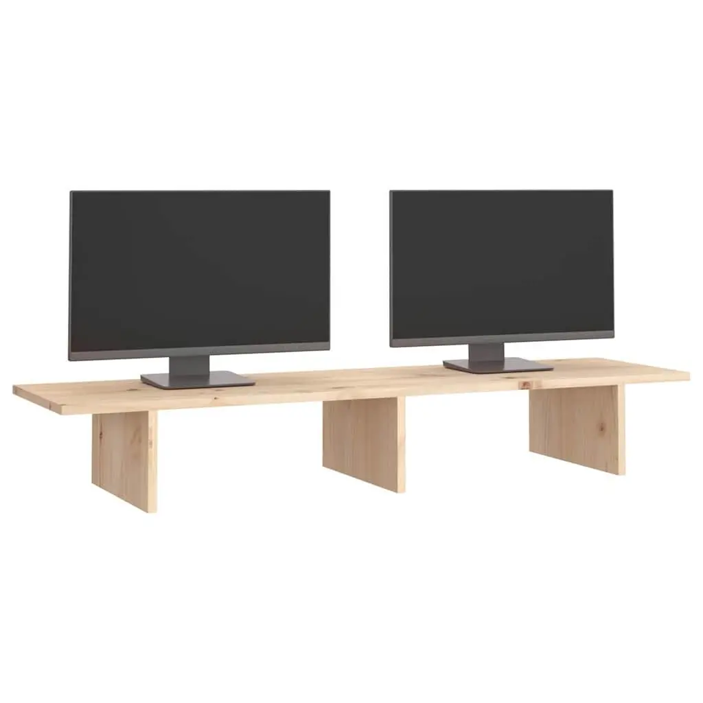 Monitor Stand Solid Wood Pine Computer Riser 100x27x15cm Storage Desk Organizer