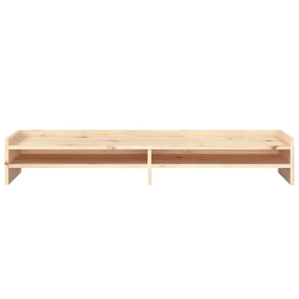 Wooden Monitor Stand 100x24x16cm Solid Pine Brown Desktop Computer Riser Storage