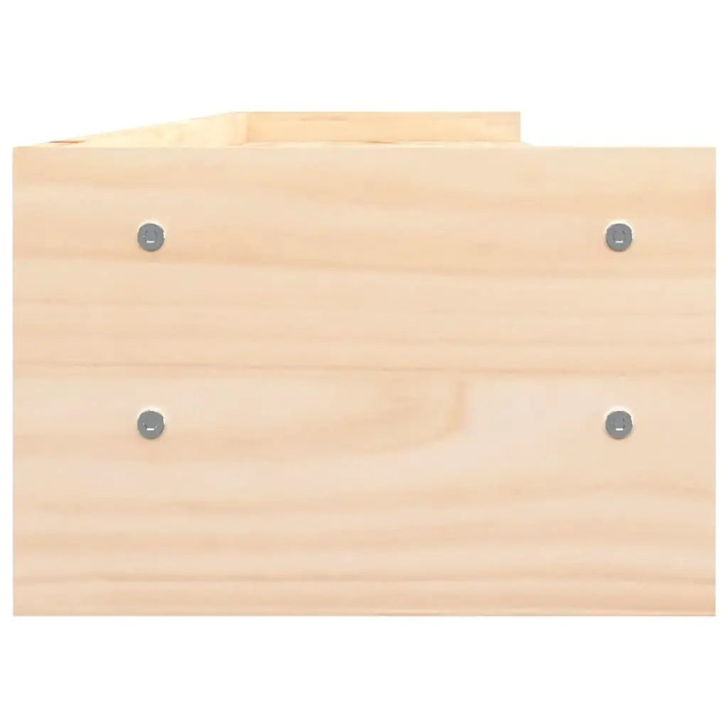 Wooden Monitor Stand 100x24x16cm Solid Pine Brown Desktop Computer Riser Storage