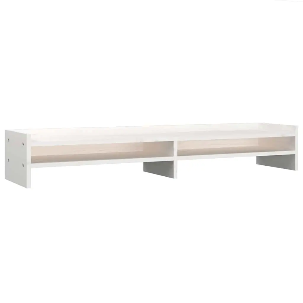 Monitor Stand Solid Wood Pine 100x24x16cm White