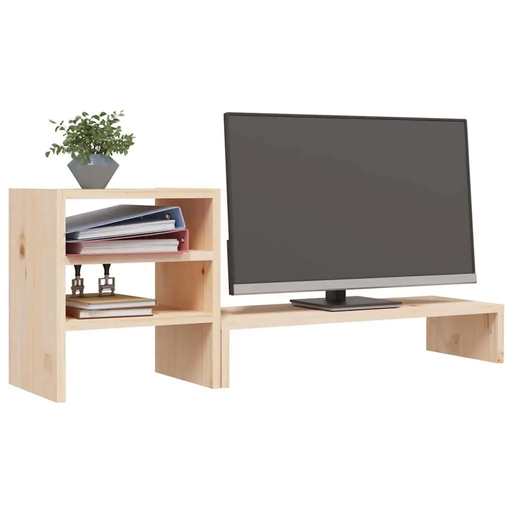Solid Wood Monitor Stand for Computer Riser and Storage