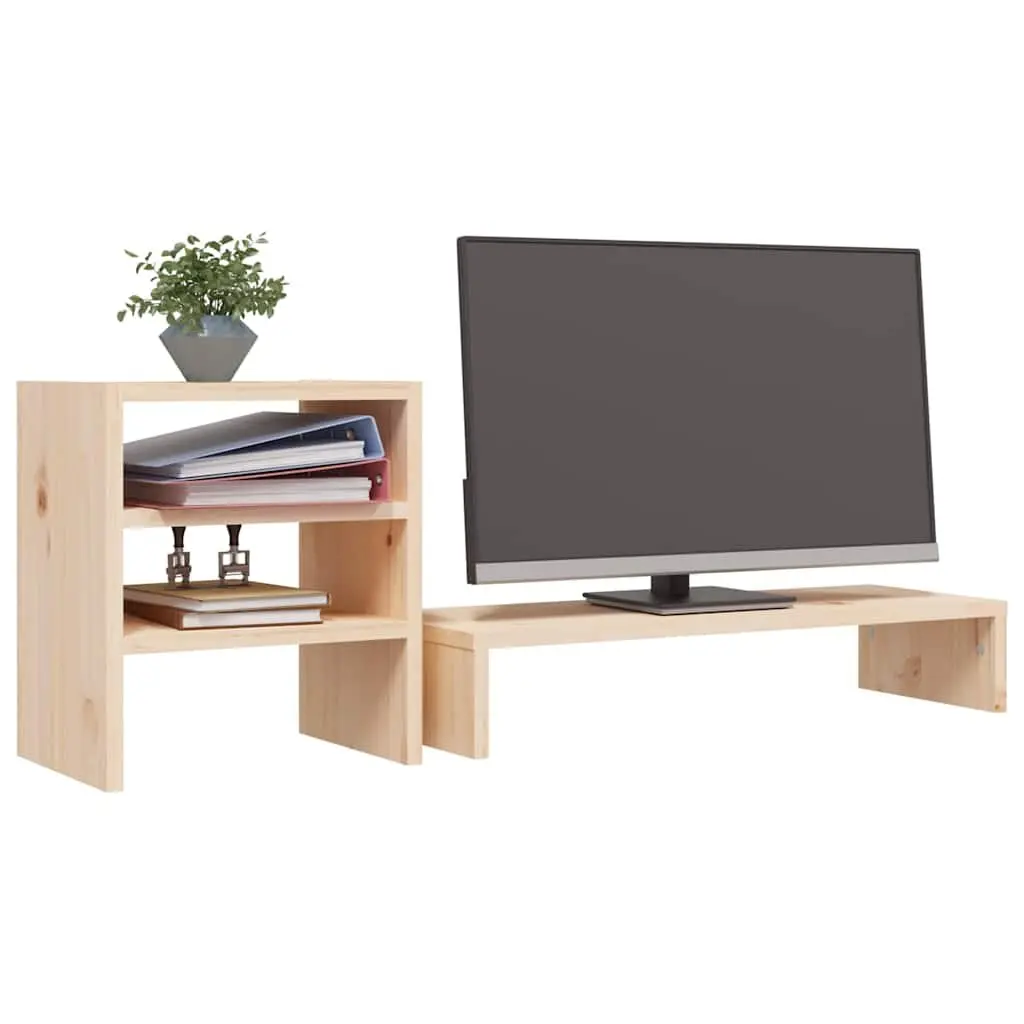 Solid Wood Monitor Stand for Computer Riser and Storage