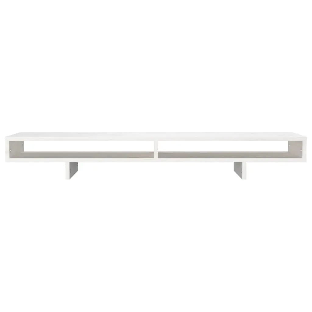 Monitor Stand Solid Pine Wood 100cm White