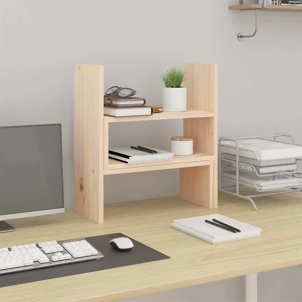 Adjustable Wooden Monitor Stand Riser in Solid Pine
