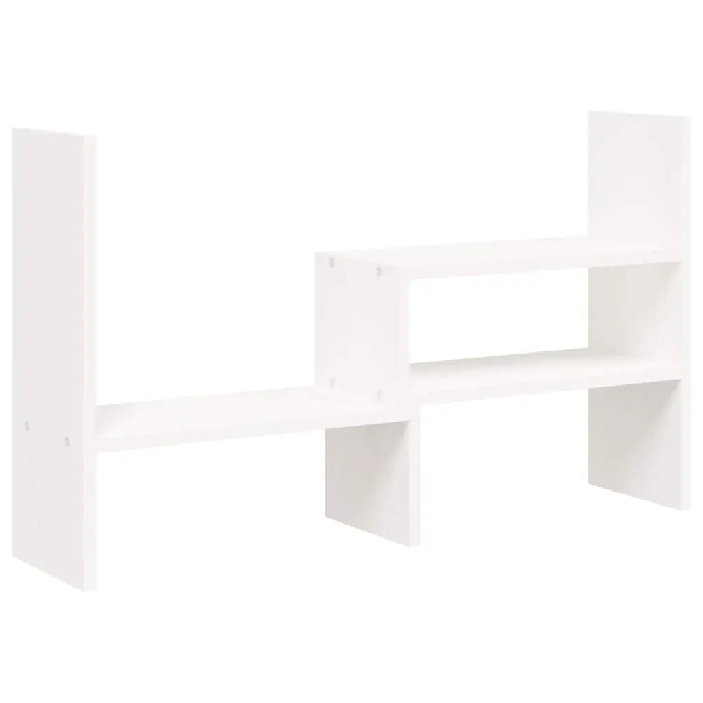 White Adjustable Solid Pine Wood Monitor Stand