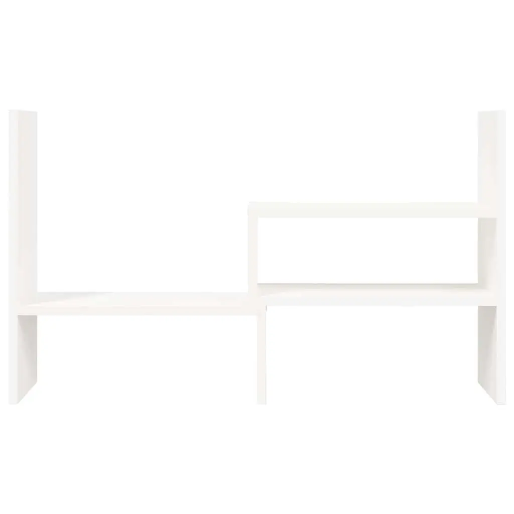 White Adjustable Solid Pine Wood Monitor Stand