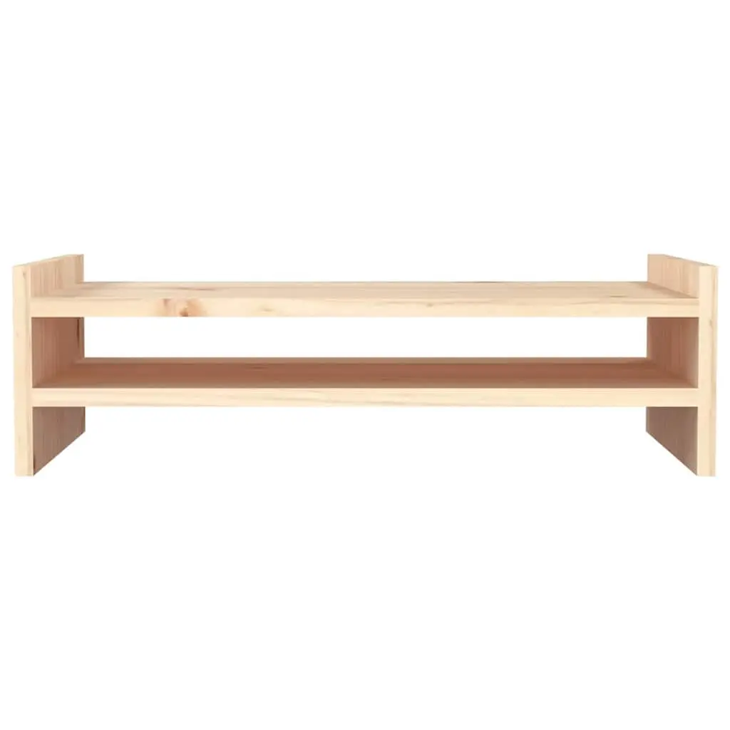 Monitor Stand Solid Pine Wood 50x27x15 cm Brown