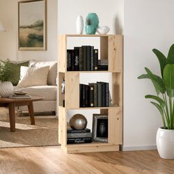 Durable Solid Pine Book Cabinet Room Divider 51x25x101 cm