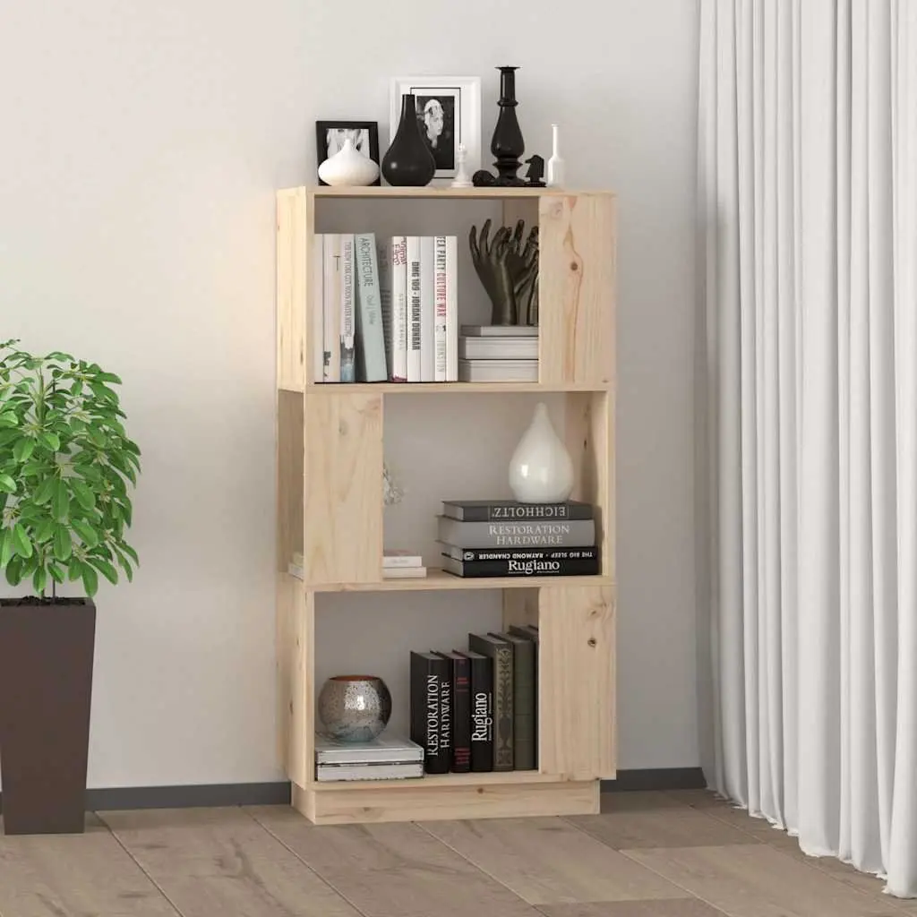 Solid Pine Book Cabinet Room Divider 51x25x101 cm