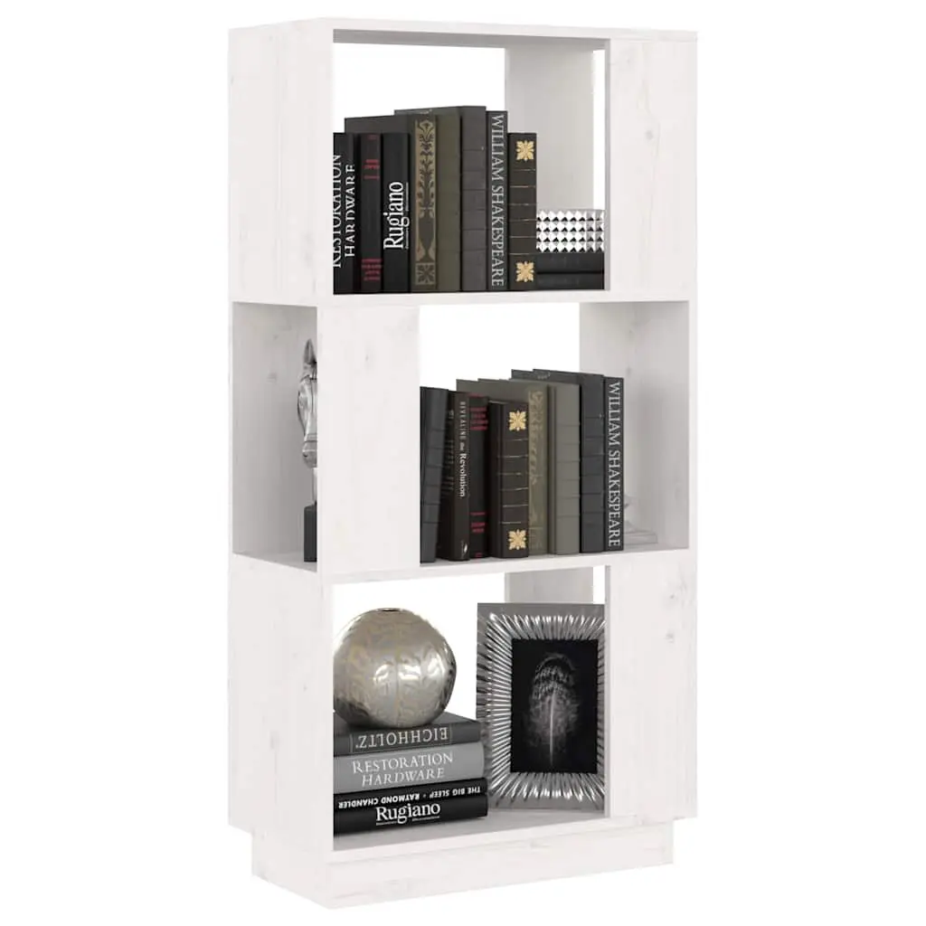 White Solid Pine Book Cabinet and Room Divider