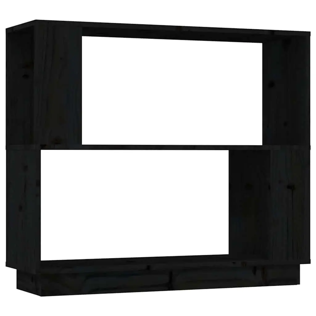 Solid Pine Wood Black Book Cabinet with Dual Function