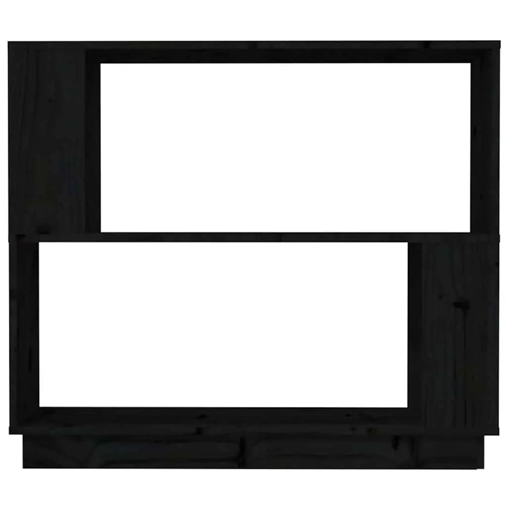 Solid Pine Wood Black Book Cabinet with Dual Function