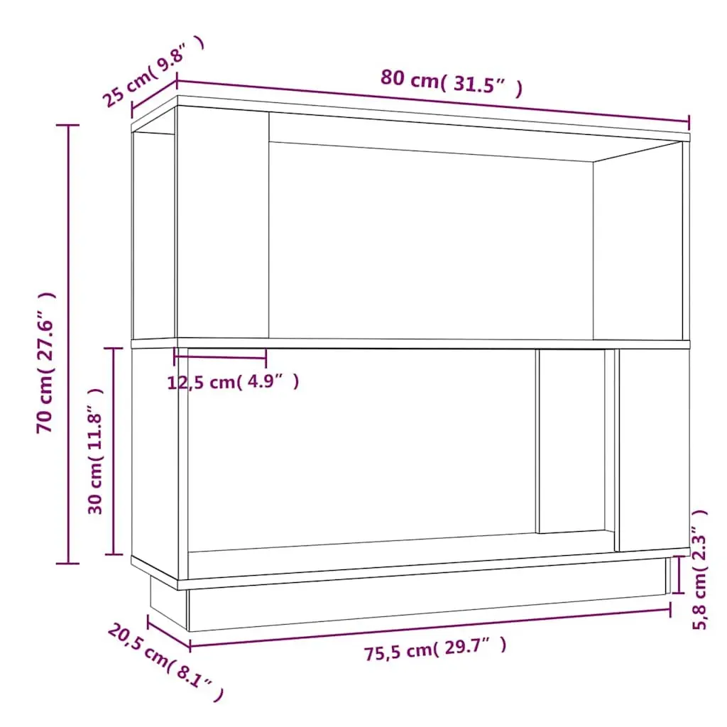Solid Pine Wood Black Book Cabinet with Dual Function
